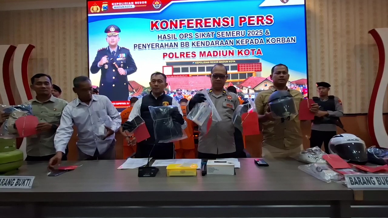 Enam Pelaku Curanmor dan Pencurian Lainnya Dibekuk Polres Madiun Kota