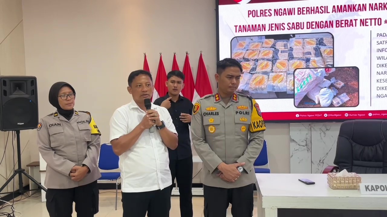 Polres Ngawi Gagalkan Penyelundupan 29,98 Kilogram Sabu